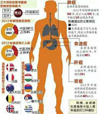 癌症发病最多的国家比例分析